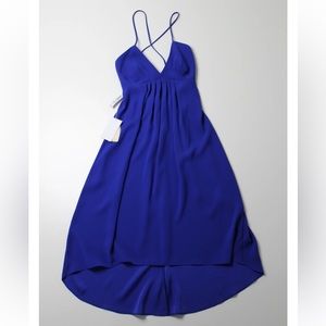 Aritzia Wilfred “Cosimo” Wild Indigo High Low Midi Hem Dress. Size 4.